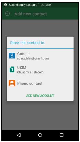 ACER LiQUiD Z630S BRG - Ajouter contact - 1