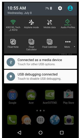ACER LiQUiD Z630S BRG - Zone de notification et statut - 3