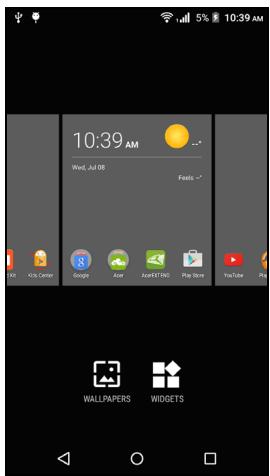 ACER LiQUiD Z630S BRG - Ajouter et supprimer des raccourcis et widgets - 1