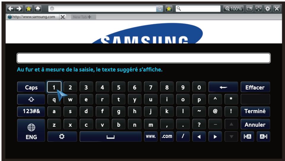 SAMSUNG BDH8900 - Utilisation de la fenêtre contextuelle du clavier - 1