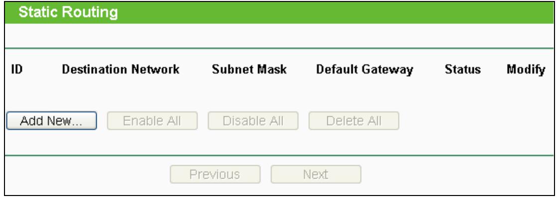 TP-LINK TL-WR841N - Static Routing List - 1