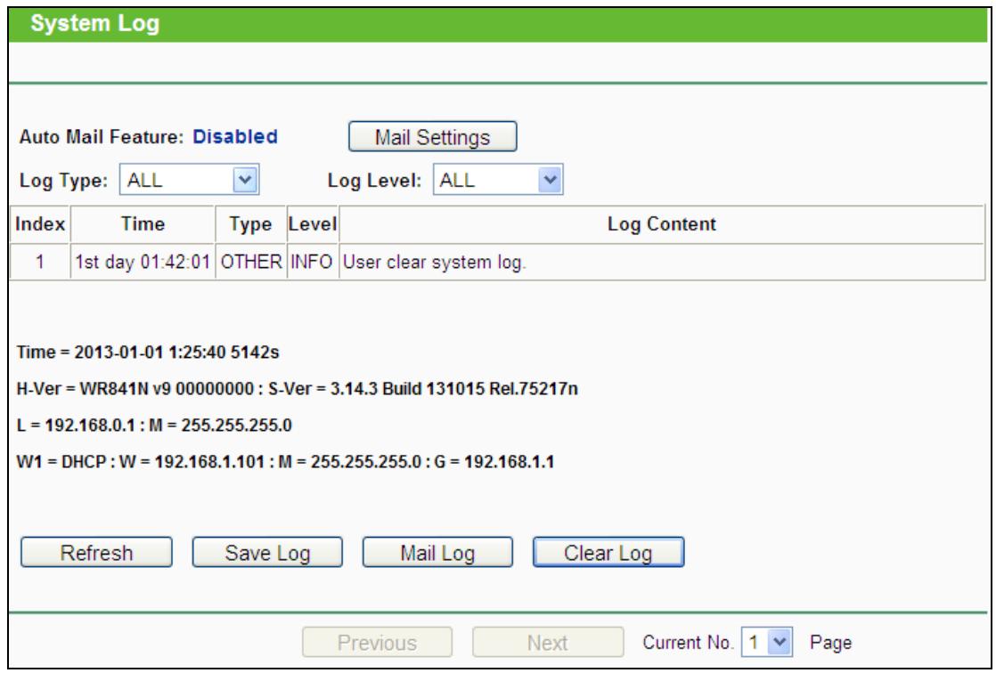 TP-LINK TL-WR841N - System Log - 1