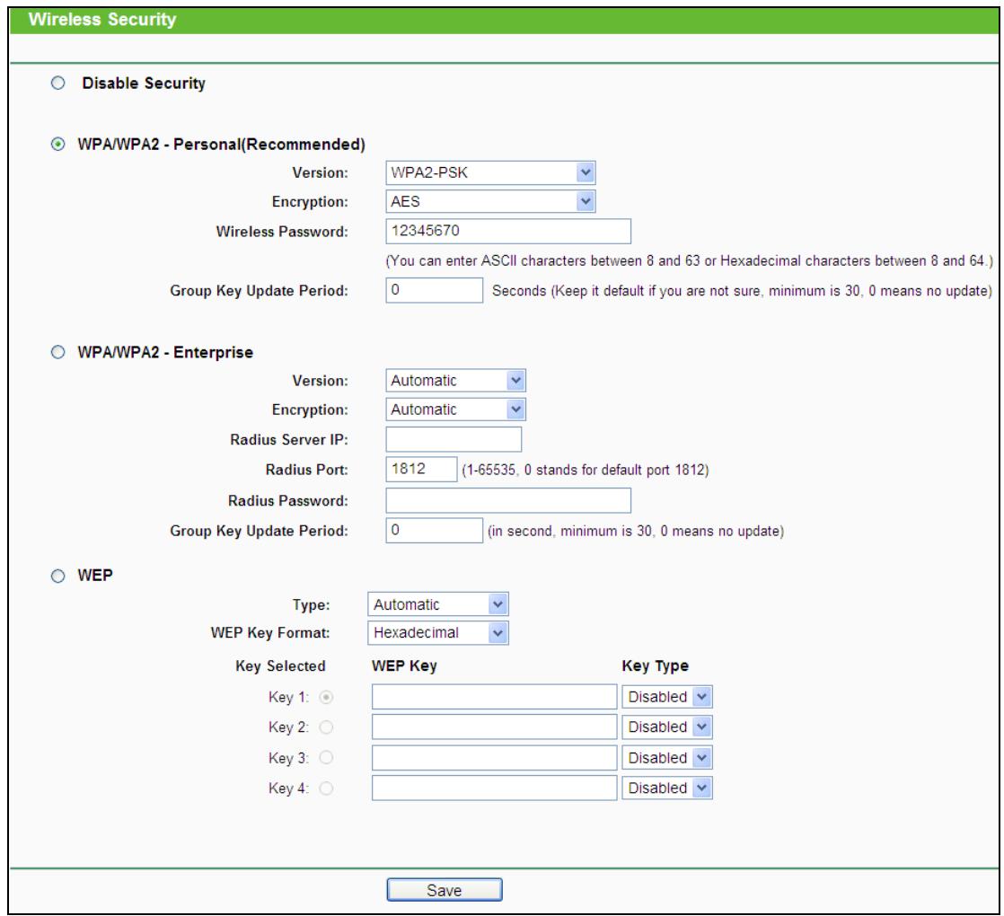 TP-LINK TL-WR841N - Wireless Security - 1