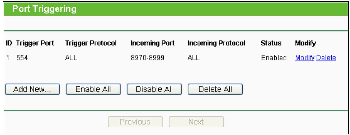 TP-LINK TL-WR841N - Port Triggering - 1