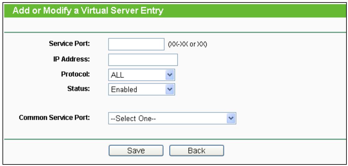 TP-LINK TL-WR841N - To set up a virtual server entry: - 1