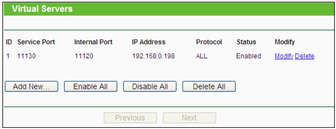 TP-LINK TL-WR841N - Virtual Servers - 1