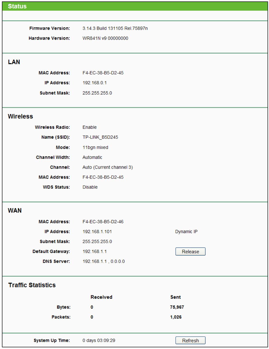 TP-LINK TL-WR841N - Status - 1