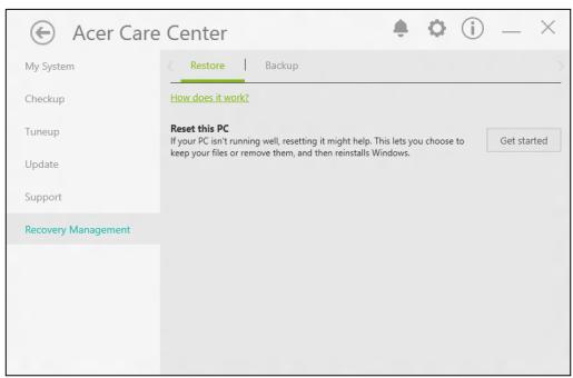 ACER Aspire V 17 Nitro - Réinitialiser ce PC et conserver mes fichiers - 1