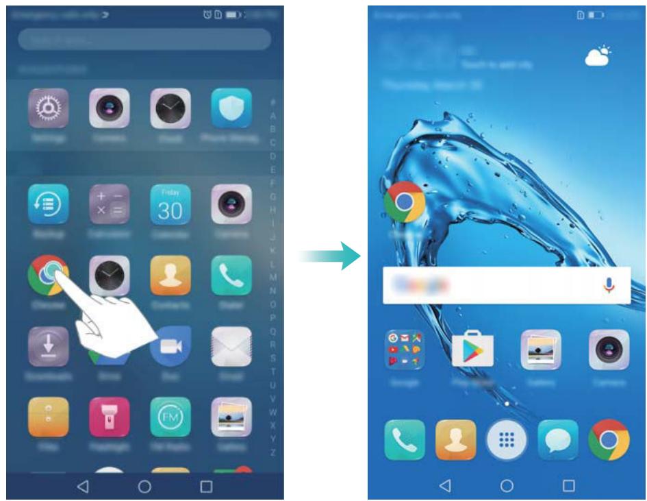 HUAWEI 6 PRO 2017 ARGENT - Ajouter des raccourcis d'application à l'écran d'accueil - 1
