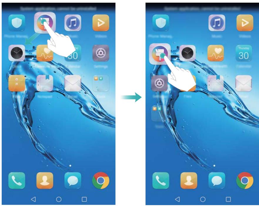 HUAWEI 6 PRO 2017 ARGENT - Déplacer les iconônes de l'écran d'accueil - 1