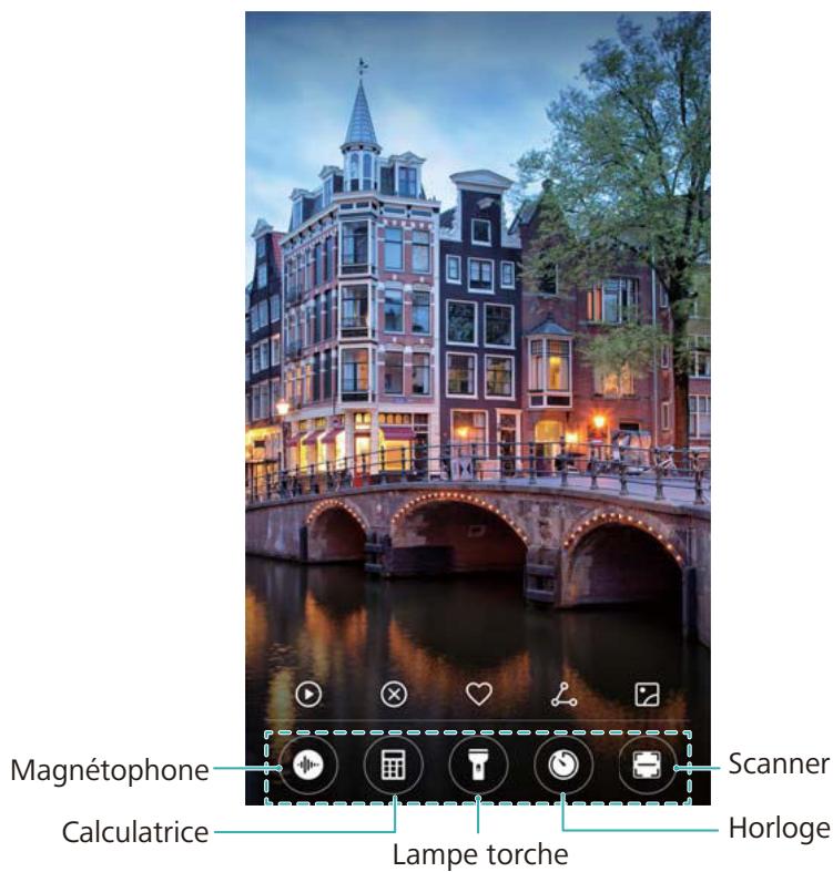 HUAWEI 6 PRO 2017 ARGENT - Acceder aux outils depuis l'écran verrouillé - 1