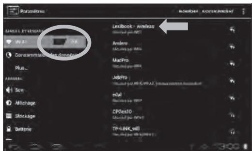 LEXIBOOK MASTERV2 3CARD - Comment activer la fonction Wi-Fi de la tablette - 6