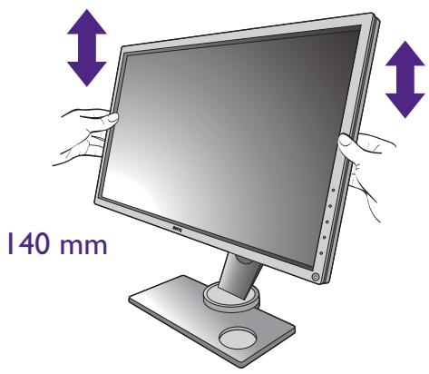 BENO XL2730Z - Ajuster la hauteur du moniteur - 1