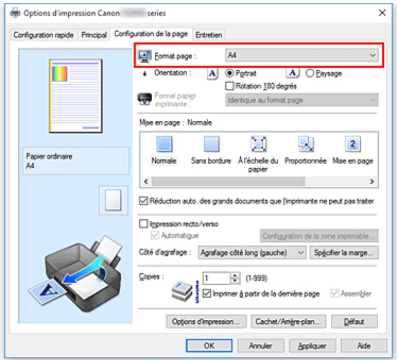 CANON TS8151 - Définition d'un Format page et d'une Orientation - 1