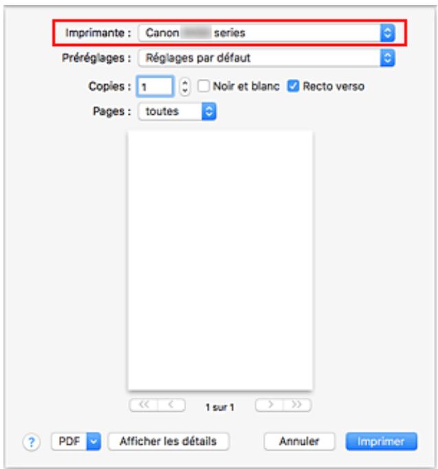 CANON TS8151 - Sélectionnez l'imprimante - 1