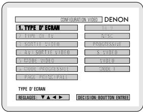 DENON 2800 MK II - Lorsque "3. CONFIGURATION VIDEO" est sélectionnée - 1