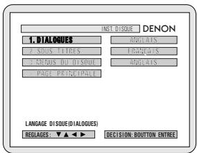 DENON 2800 MK II - Lorsque "1. INST. DISQUE" est selectionné - 1