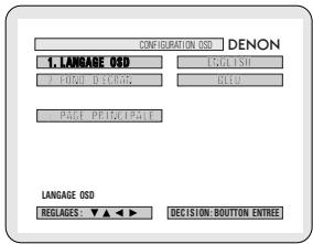 DENON 2800 MK II - Lorsque "2. CONFIGURATION OSD " est sélectionnée - 1