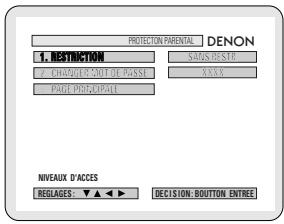 DENON 2800 MK II - Lorsque "5. PROTECTION PARENTAL" est sclectionnée - 1