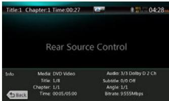 CLARION NX404E - Mode d'informations de commande de la source DVD video arrête - 1