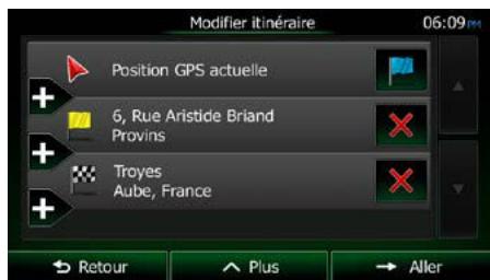 CLARION NX404E - Éditer la liste des destinations (Modifier itinéraire) - 4