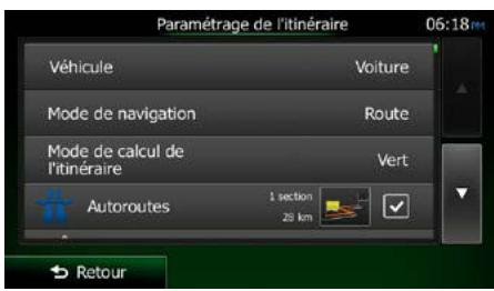 CLARION NX404E - Modification des types de routes utilisés dans la planification d'itinétaire - 3