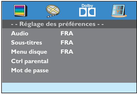 THOMSON DTH 615 E - Réglage des préférences - 1