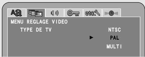 DENON S-101 - Régler le "MENU REGLAGE VIDEO" - 2