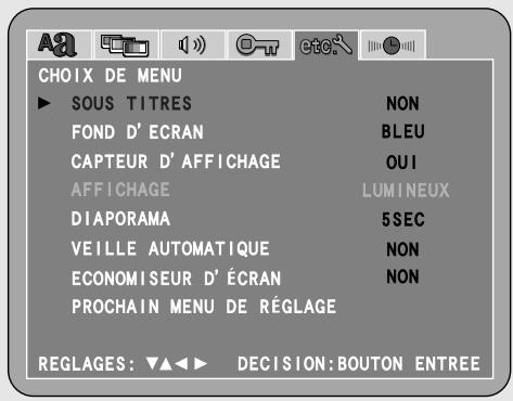 DENON S-101 - Régler le "CHOIX DE MENU" - 1