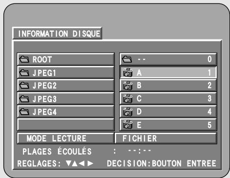 DENON S-101 - Appuyez sur la touche CURSOR ▲ ou ▼ pour sélectionner le fichier d'image, puis appuyez sur la touche ▷ ou la touche ENTER. - 1