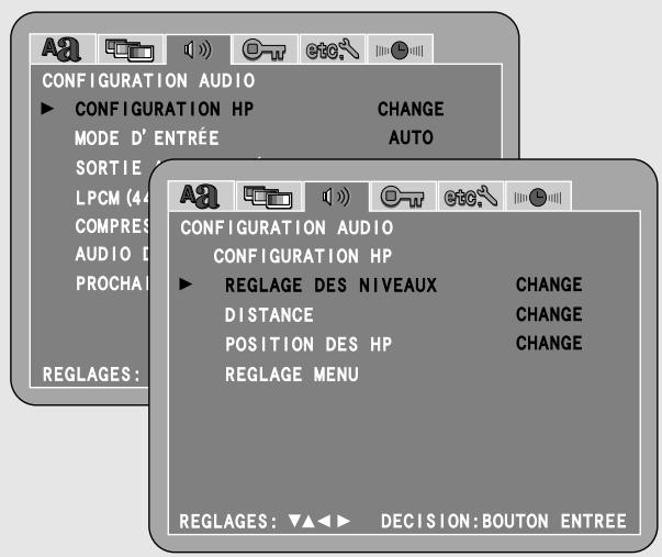 DENON S-101 - Régler le "REGLAGE DES NIVEAUX" - 1