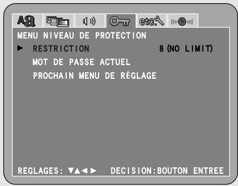 DENON S-101 - Régler le "MENU NIVEAU DE PROTECTION" - 1