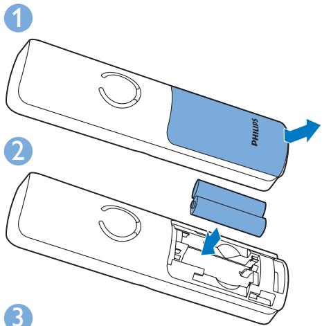 PHILIPS D2101B - Insérez les piles fournies - 1