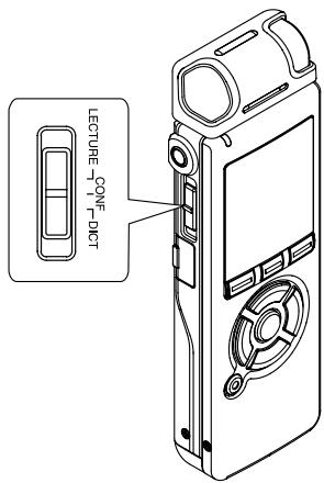 OLYMPUS DS 55 - Appuyez sur la touche  l ou I pendant I'enregistrement ou la pause pour ajuster le niveau d'enregistrement. - 2