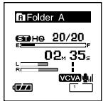 OLYMPUS DS 55 - Lors d'un enregistrement en mode VCVA - 1