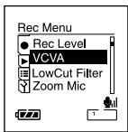 OLYMPUS DS 55 - Appuyez sur la touche + ou - pourCHOISIR [VCVA]. - 1