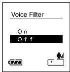 OLYMPUS DS 55 - Réglez le filtré vocal (Voice Filter) - 4