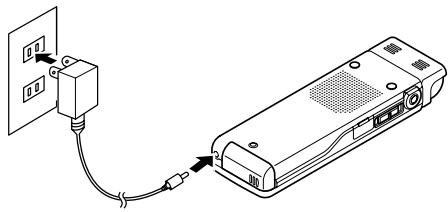 OLYMPUS DS 55 - Utilisation de l'adaptateur secteur - 1