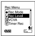 OLYMPUS DS 55 - Définissez la méthode d'ajustement du niveau d'enregistrement (Rec Level) (DS-75 uniquement) - 2
