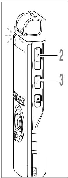 OLYMPUS DS 55 - Appuyez sur la touche FOLDER pourCHOISIR un dossier dans lequel effectuer I'enregistrement. - 2