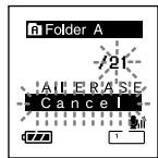 OLYMPUS DS 55 - Effacement de tous les fichiers d'un dossier - 4