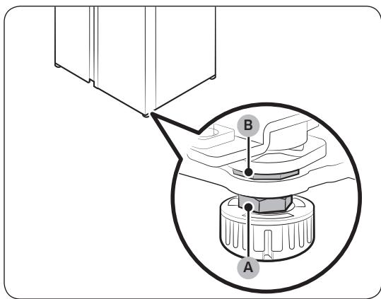SAMSUNG RS68N86F0S9 - ÉTAPE 6 Réglage de la hauteur de la porte ainsi que de l'écart des portes - 1