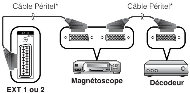 SHARP LC-32SD1E - Raccordement d'un magnétoscope - 1