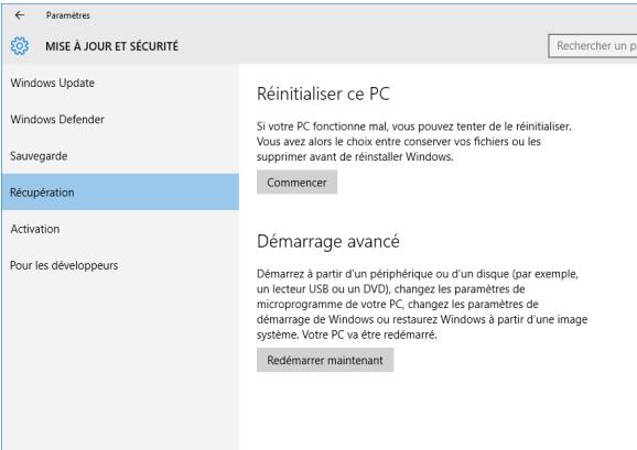 ASUS K756UV-TY269T - Dans l'option Mise à jour et sécurité, sélectionnez Récupération puis sélectionnez l'option de récupération que vous souhaitez exécuter. - 1