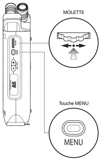 ZOOM H4nPro - 4-6 MOLETTE et touche MENU - 1