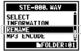 ZOOM H4nPro - Sélectionnez RÉNAME et pressez. - 1