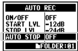 ZOOM H4nPro - 2-01-2 Fonctions d'enregistrement : AUTO REC STOP - 16