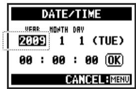 ZOOM H4nPro - Réglage de la date et de l'heure (DATE/TIME) - 11