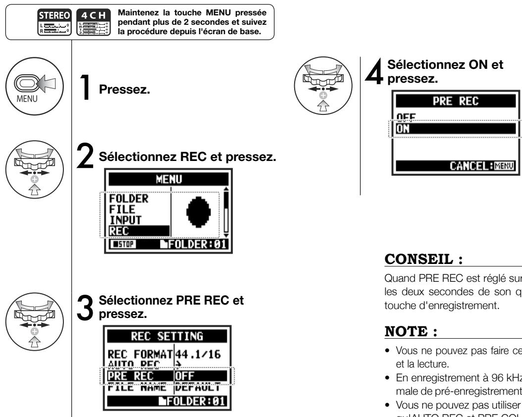 ZOOM H4nPro - 2-02 Fonctions d'enregistrement : PRE REC - 1