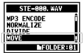 ZOOM H4nPro - Sélectionnez MOVE et pressez. - 1